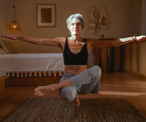 Person balancing gracefully during a morning practice session
